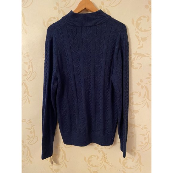 New!  NWT Peru Unlimited Royal Alpaca Blue Cable Sweater Large - Picture 3 of 3